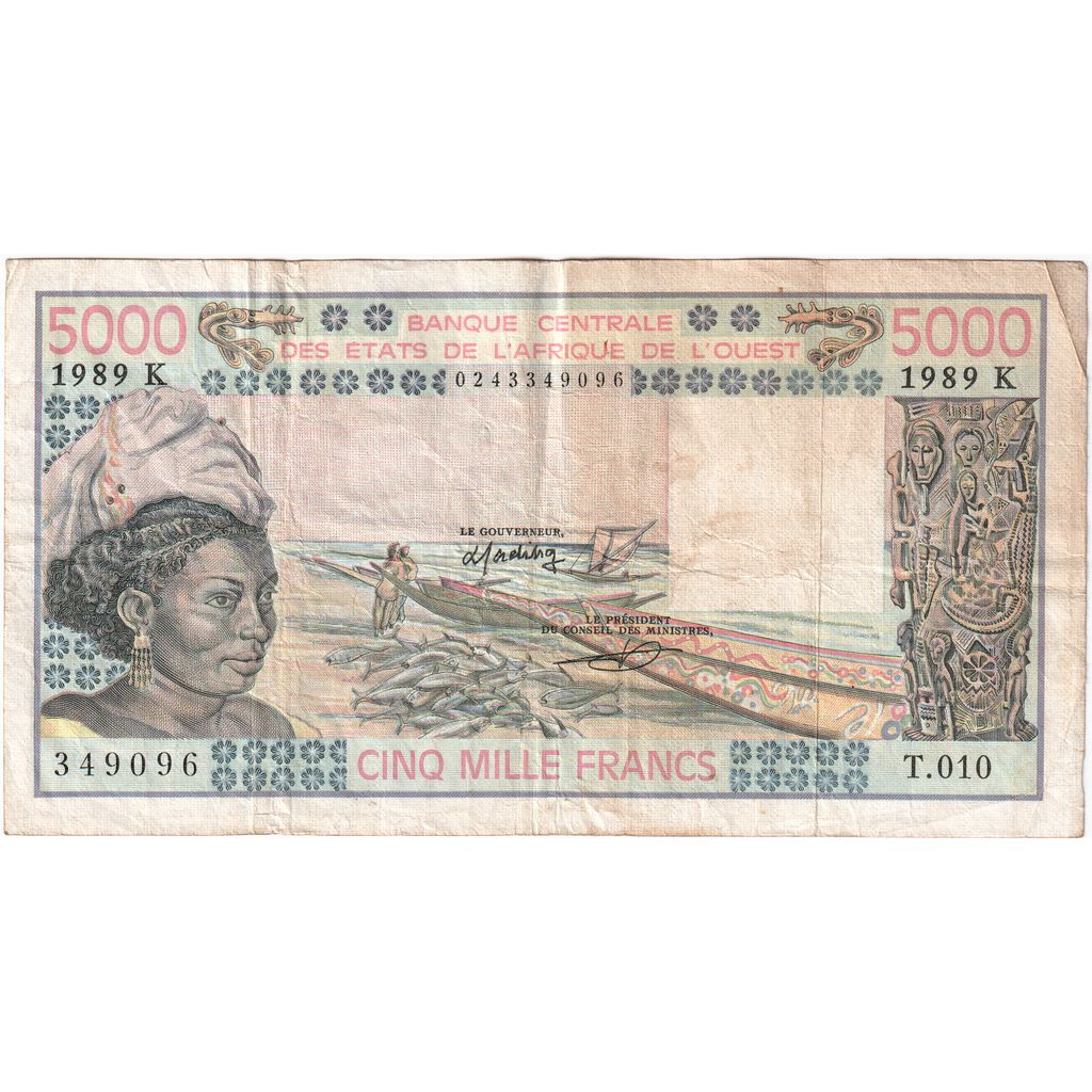 Sénégal, 5000 Francs, 1989, TTB