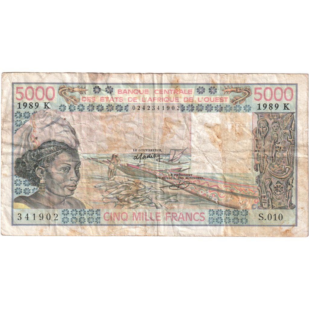 Senegal, 5000 Francs, 1989, BC