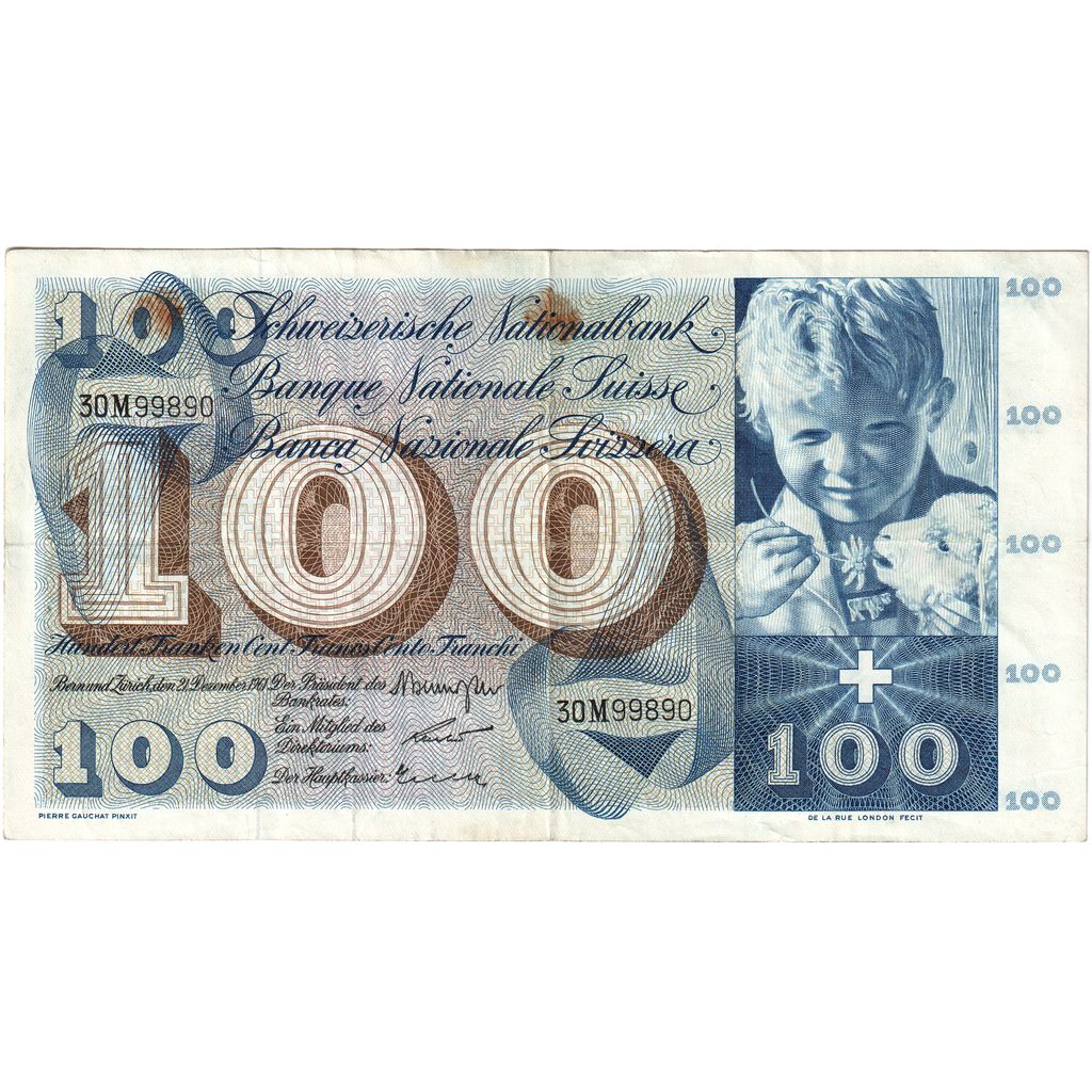 Suiza, 100 Franken, 1961-12-21, MBC