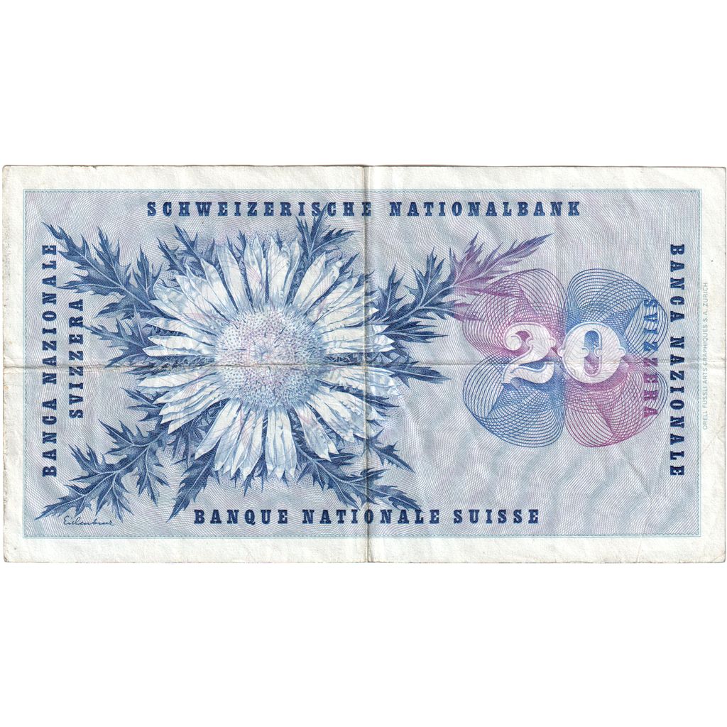 Szwajcaria, 20 Franken, 1961-10-26, EF(40-45)