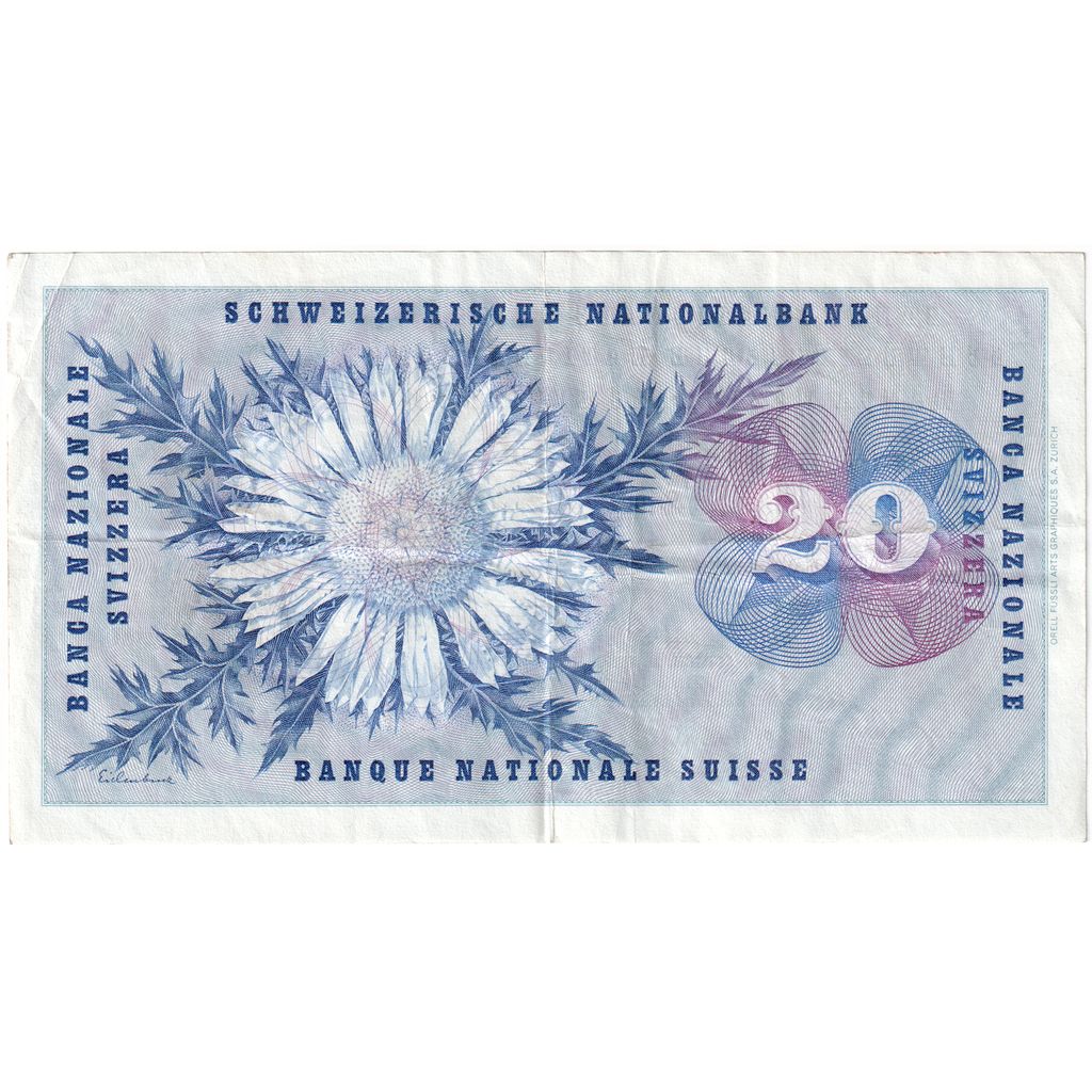 Suíça, 20 Franken, 1965-01-21, EF(40-45)