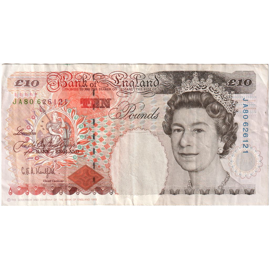 Reino Unido, 10 Pounds, 1993, MBC