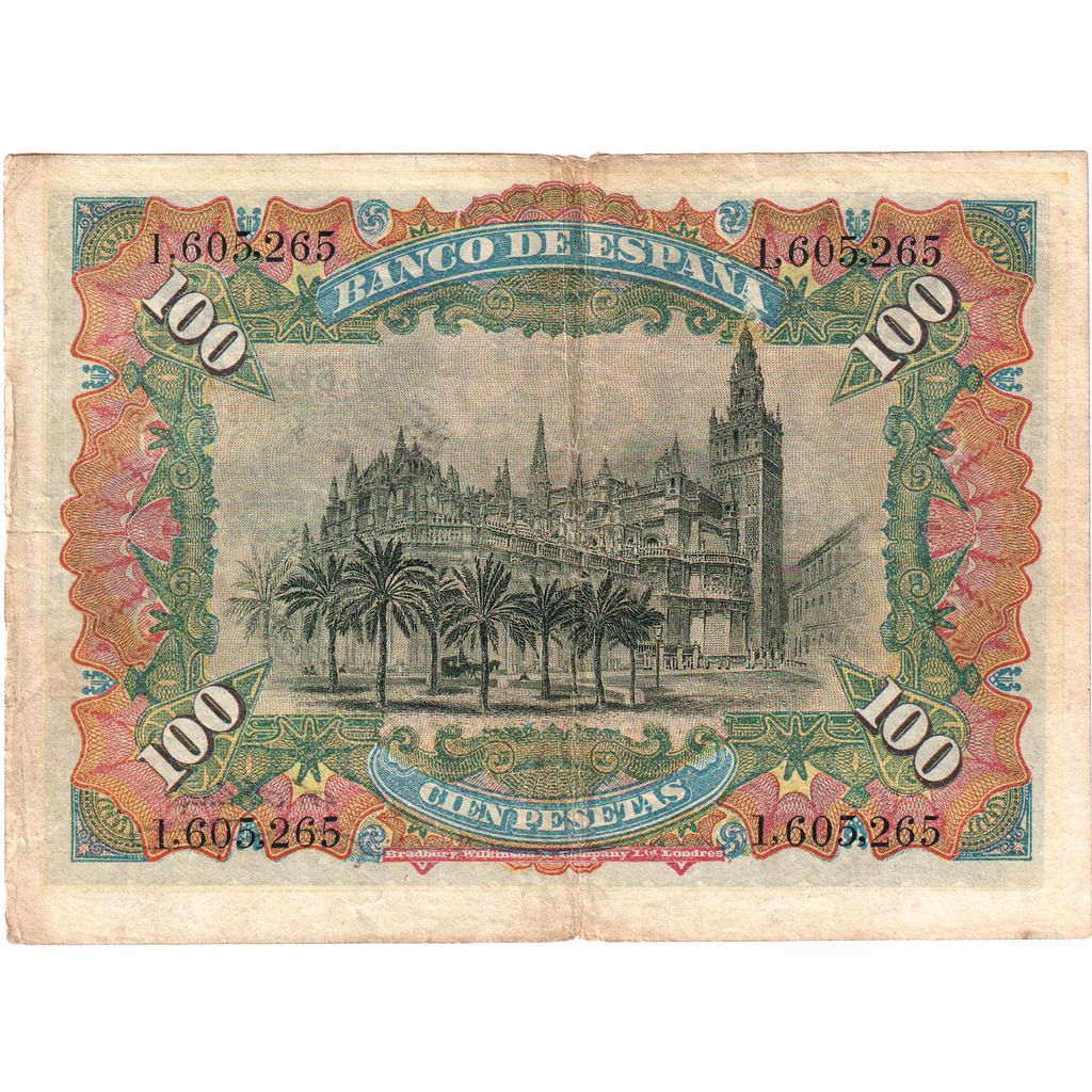 España, 100 Pesetas, 1907-07-15, BC