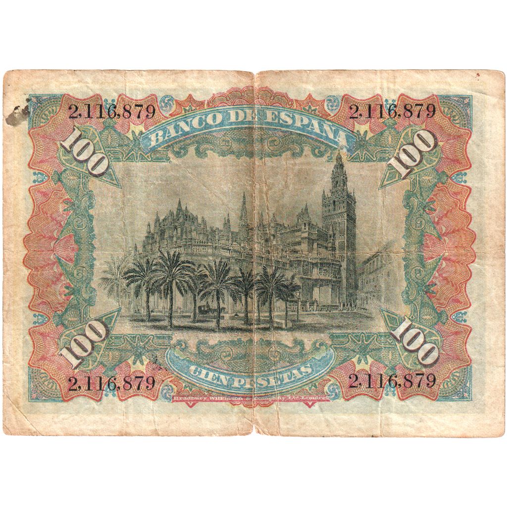 Spanje, 100 Pesetas, 1907-07-15, B+