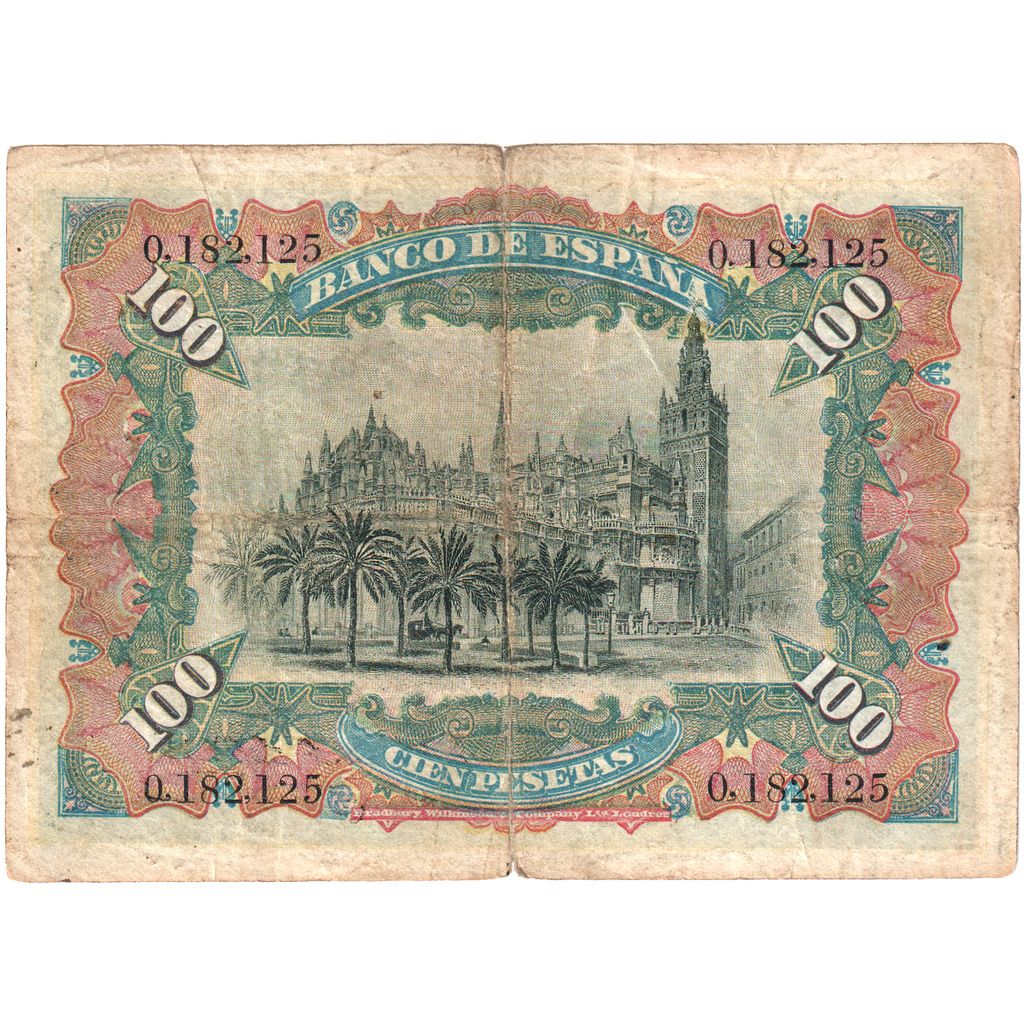 Spanje, 100 Pesetas, 1907-07-15, B+