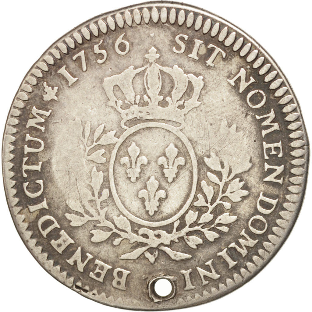 Coin, France, Louis XV, 1/5 Écu au bandeau, 24 Sols, 1/5 ECU, 1756, Besan