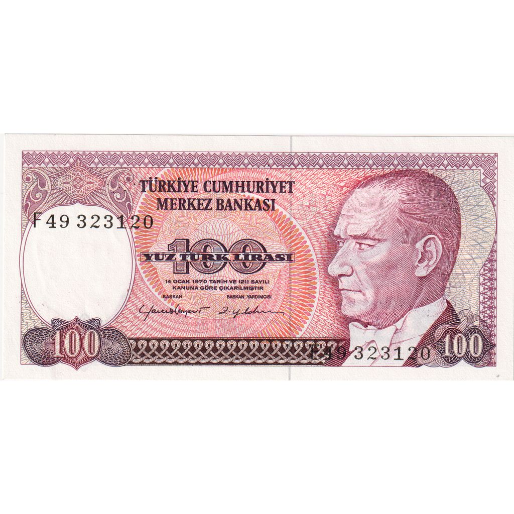 Turquía, 100 Lira, 1970-10-14, UNC