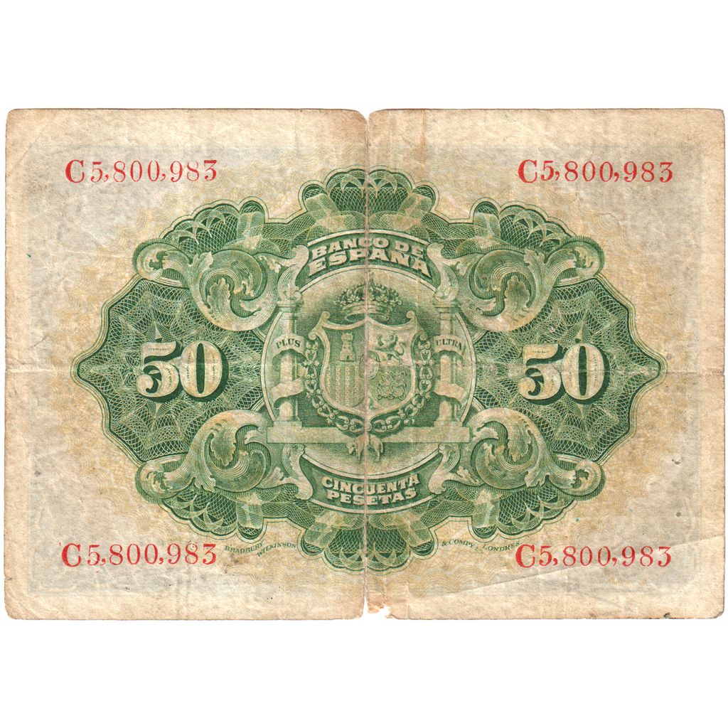 Espanha, 50 Pesetas, 1906-09-24, VF(20-25)