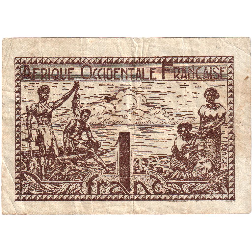 Francuska Afryka Zachodnia, 1 Franc, Undated (1944), EF(40-45)