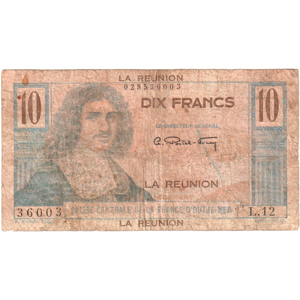 La Réunion, 10 Francs, Colbert, Undated (1947), F(12-15)