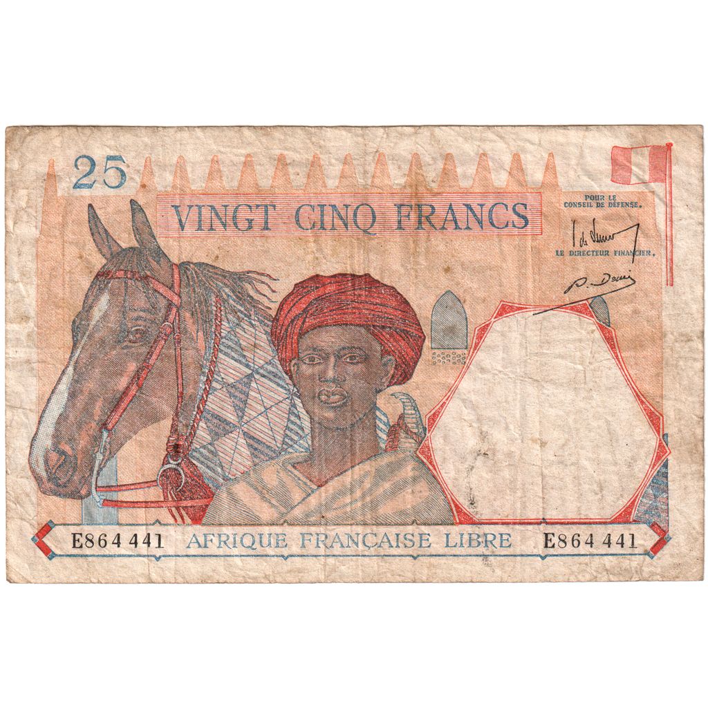 África ecuatorial francesa, 25 Francs, Undated (1941), BC