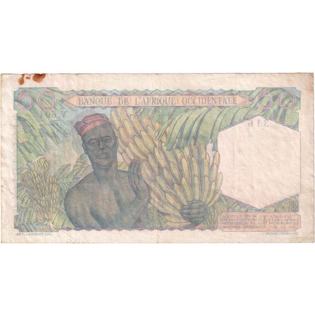 Africa occidentale francese, 50 Francs, 1944-09-27, MB