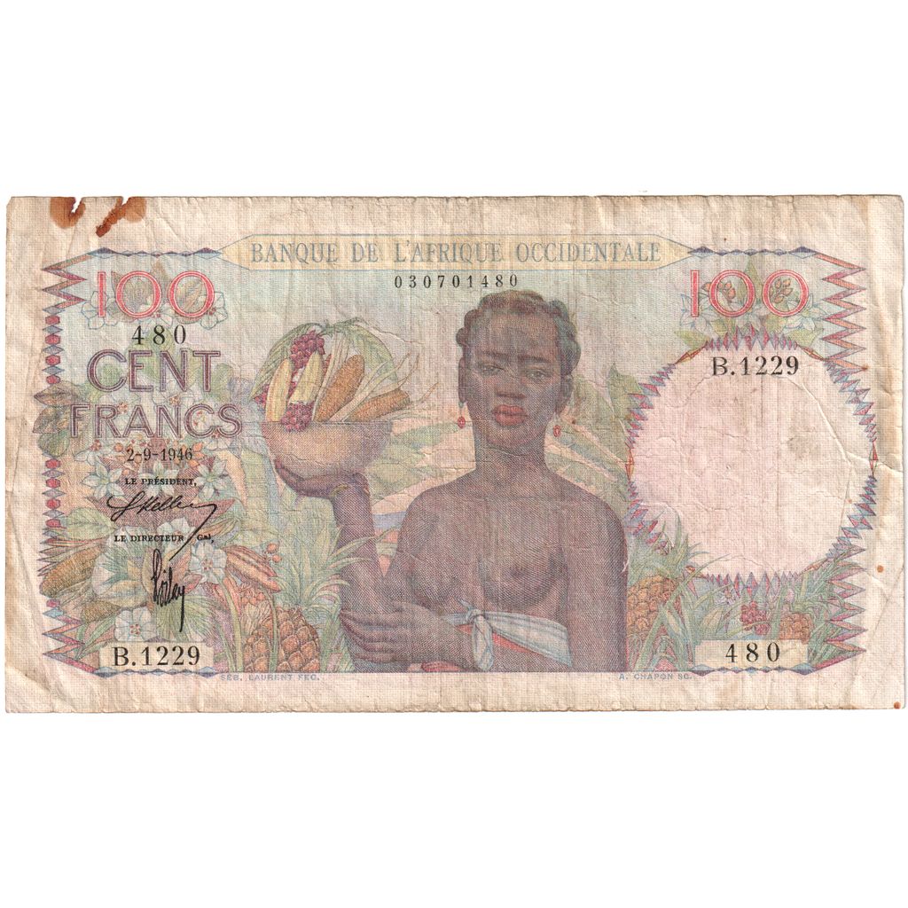 Francuska Afryka Zachodnia, 100 Francs, 1946-09-02, F(12-15)
