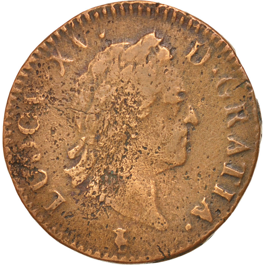 Coin, France, Louis XV, Sol à la vieille tête, Sol, 1771, Troyes, VF(30-35)
