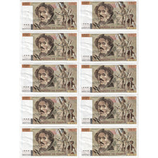 France, 10x100 Francs, Delacroix, 1986, A.112, Consecutive Numbers, AU(55-58)
