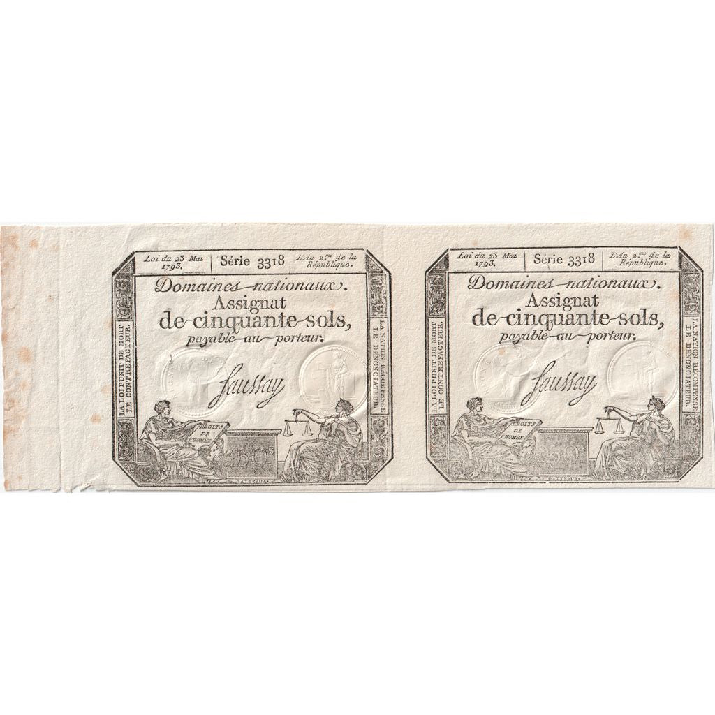 França, 2x50 Sols, 1793-05-23, 3318, AU(55-58)