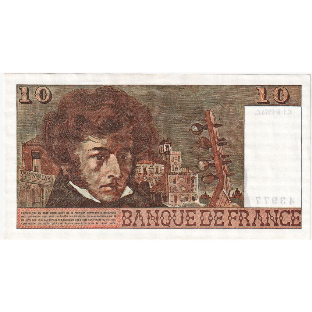 Francja, 10 Francs, Berlioz, 1974-08-01, Z.67, UNC(65-70)