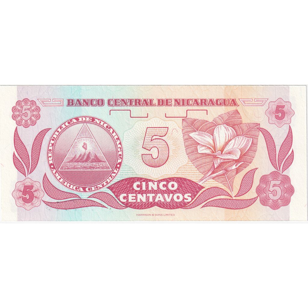 Nicaragua, 5 Centavos, Undated (1991-1992), UNC(65-70)