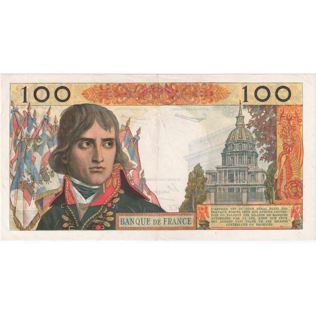 França, 100 Nouveaux Francs, Bonaparte, 1962-02-01, A.144, AU(50-53)