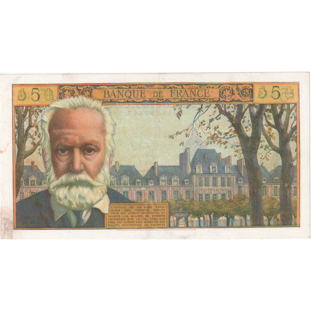 Francia, 5 Nouveaux Francs, Victor Hugo, 1964-10-01, M.127, SPL-