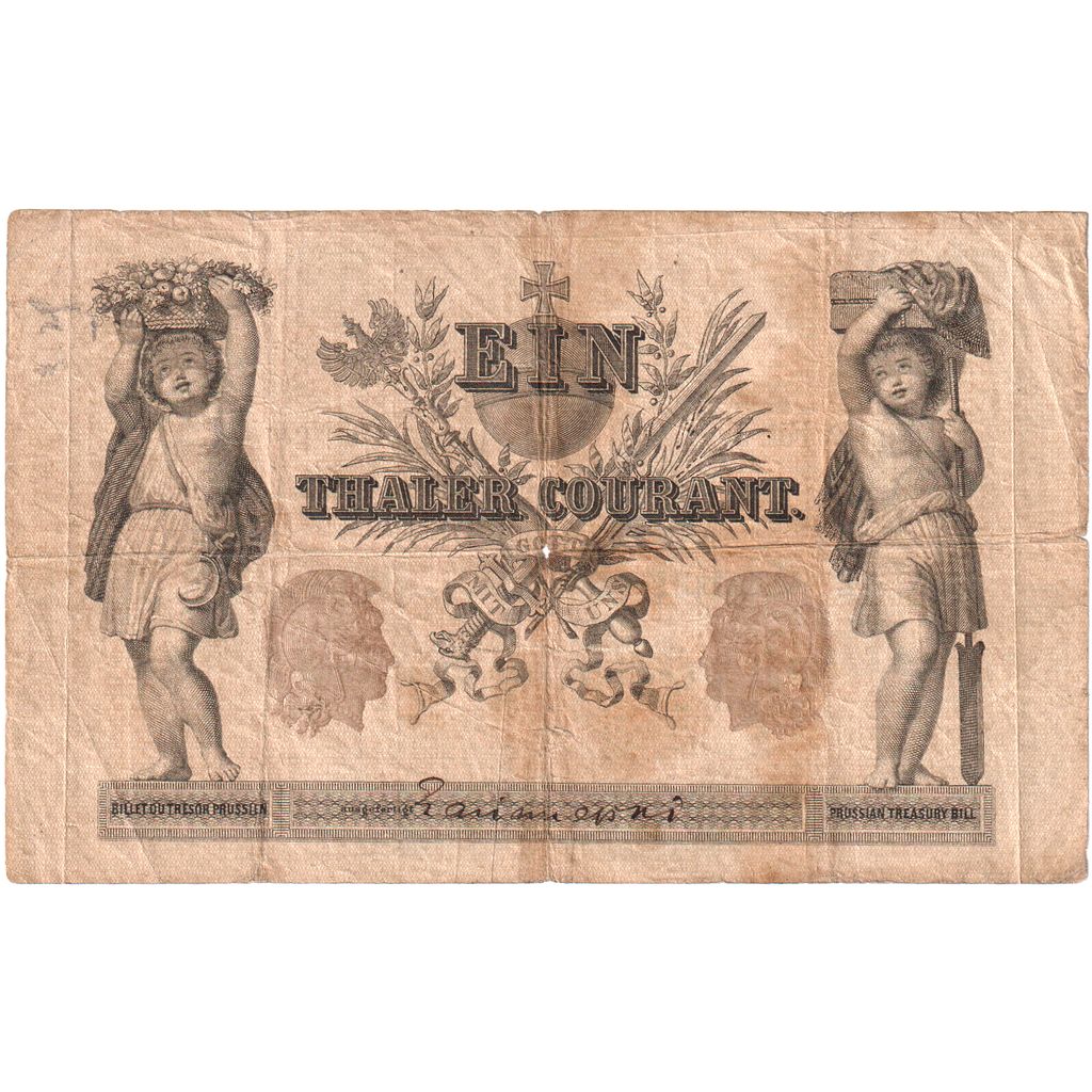 Kingdom of Prussia, 1 Thaler courant, 1861-02-13, F(12-15)
