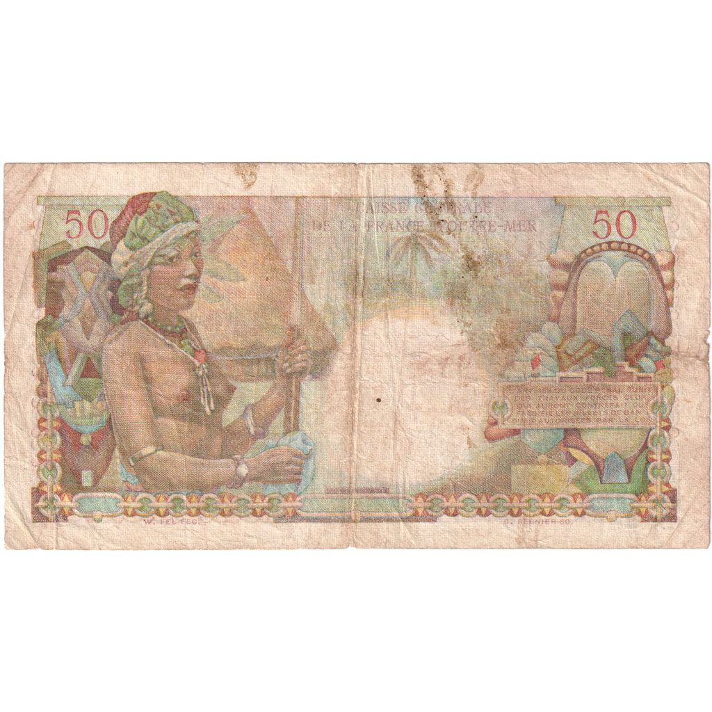 French Equatorial Africa, 50 Francs, Undated (1947), VF(20-25)