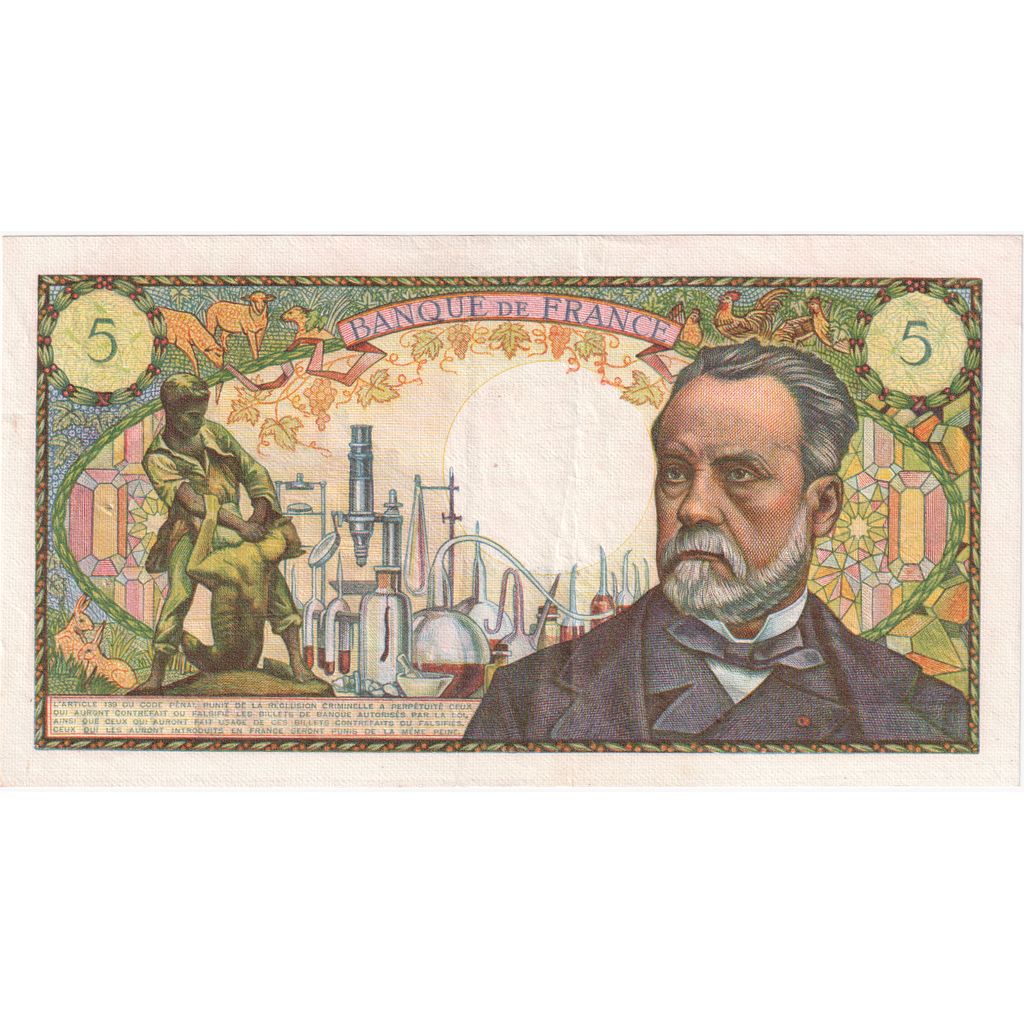 Francia, 5 Francs, Pasteur, 1967-12-07, D.70, SPL-