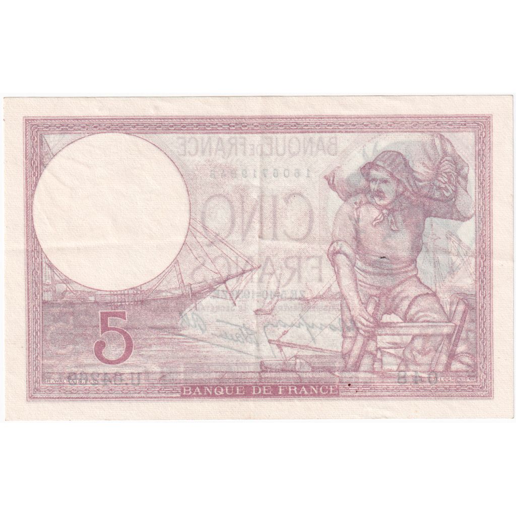 Francia, 5 Francs, Violet, 1939-10-05, U.64269, SPL-