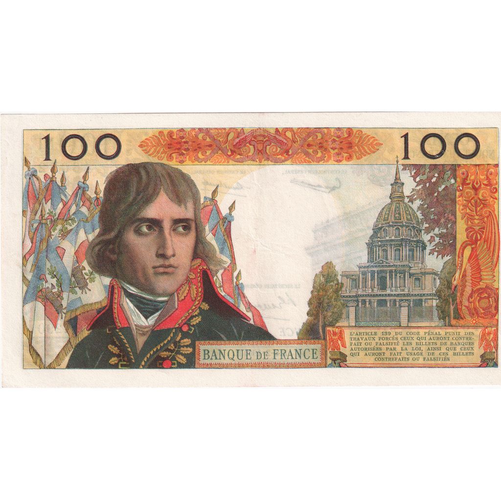 França, 100 Nouveaux Francs, Bonaparte, 1964-02-06, Y.290, AU(55-58)