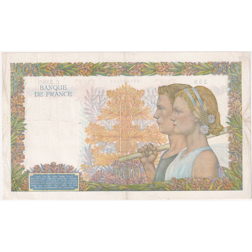 França, 500 Francs, La Paix, 1941-02-06, C.2385, AU(50-53)