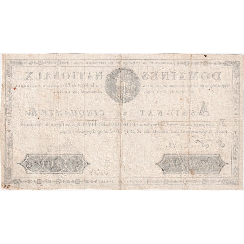 Francja, 50 Livres, 1790-09-29, G, EF(40-45)