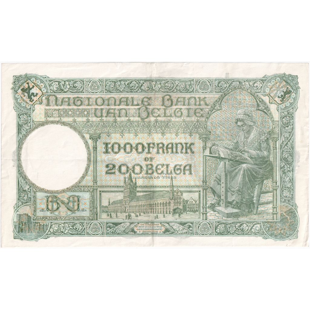 België, 1000 Francs-200 Belgas, 1937-02-16, TTB+