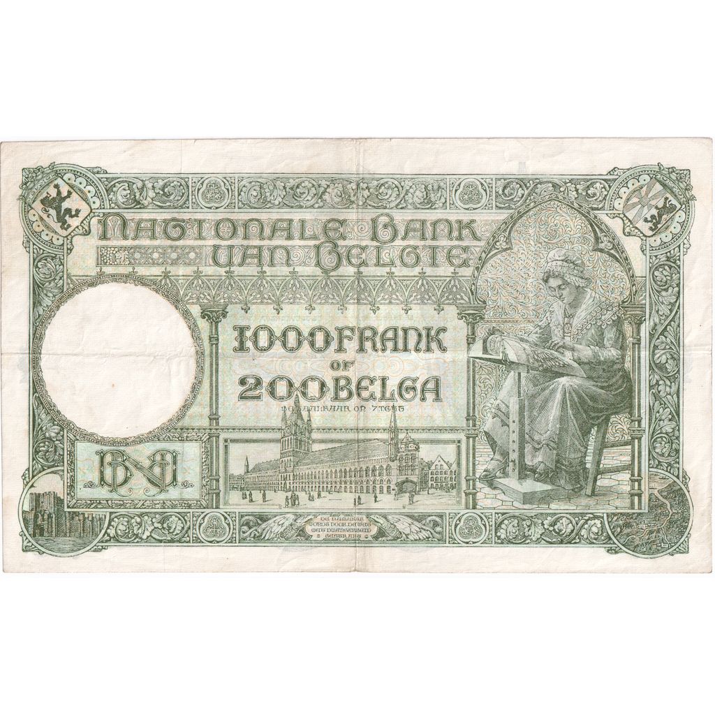 België, 1000 Francs-200 Belgas, 1938-04-05, TTB
