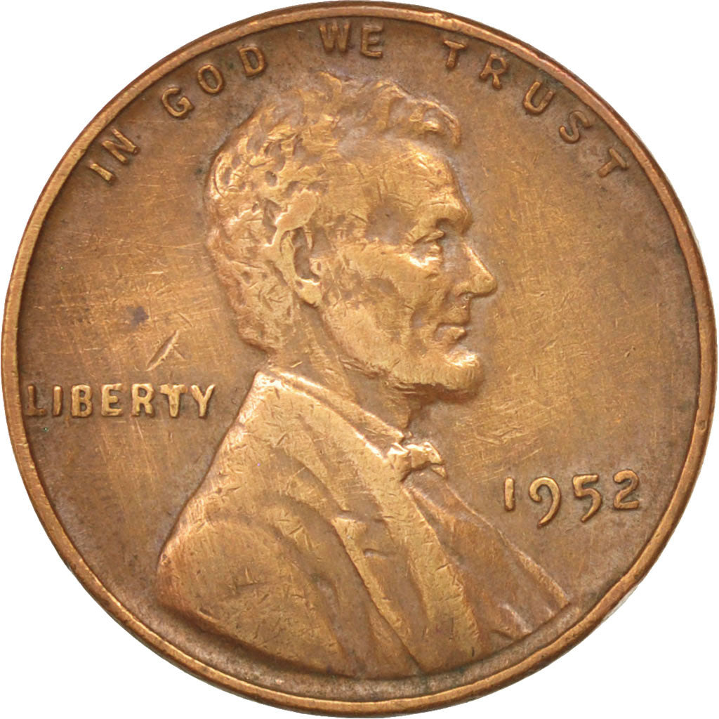 Coin, United States, Lincoln Cent, Cent, 1952, U.S. Mint, Philadelphia