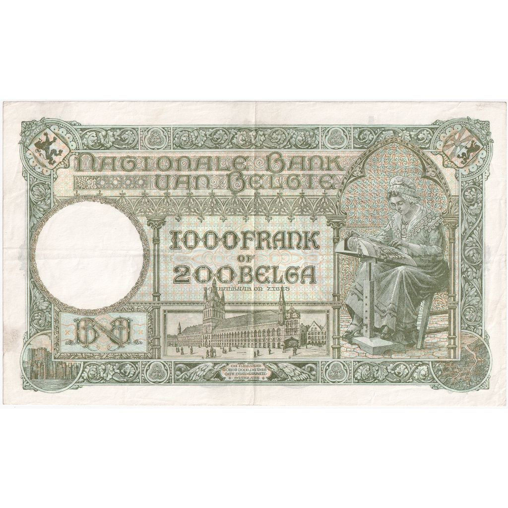 Belgia, 1000 Francs-200 Belgas, 1939-02-04, EF(40-45)