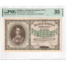 Belgium, 100 Francs, 1915-05-06, German occupation, VF 35, PMG