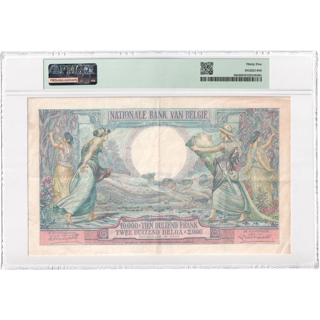 Belgia, 10000 Francs-2000 Belgas, 1929-12-04, VF 35, PMG