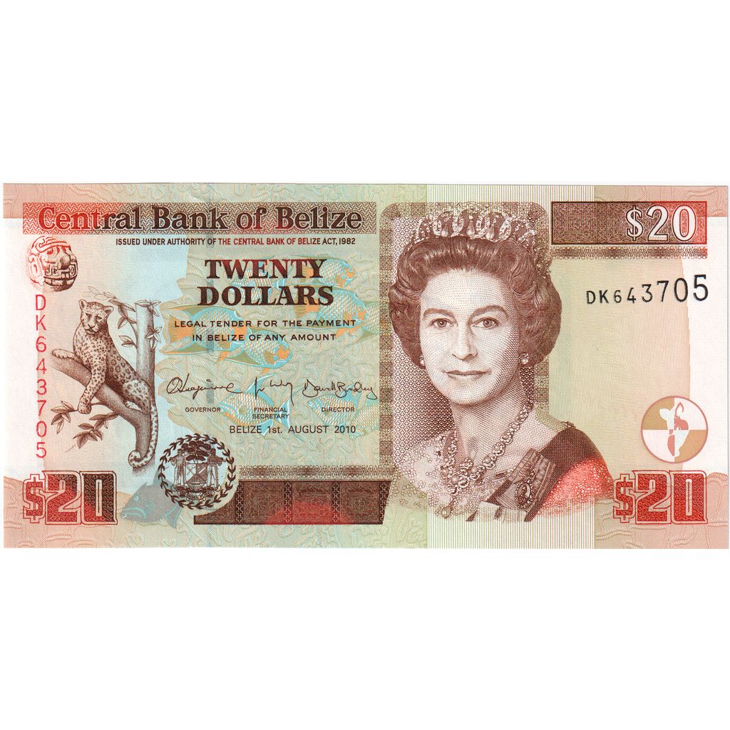 Belize, 20 Dollars, 2010-08-01, UNC(65-70)