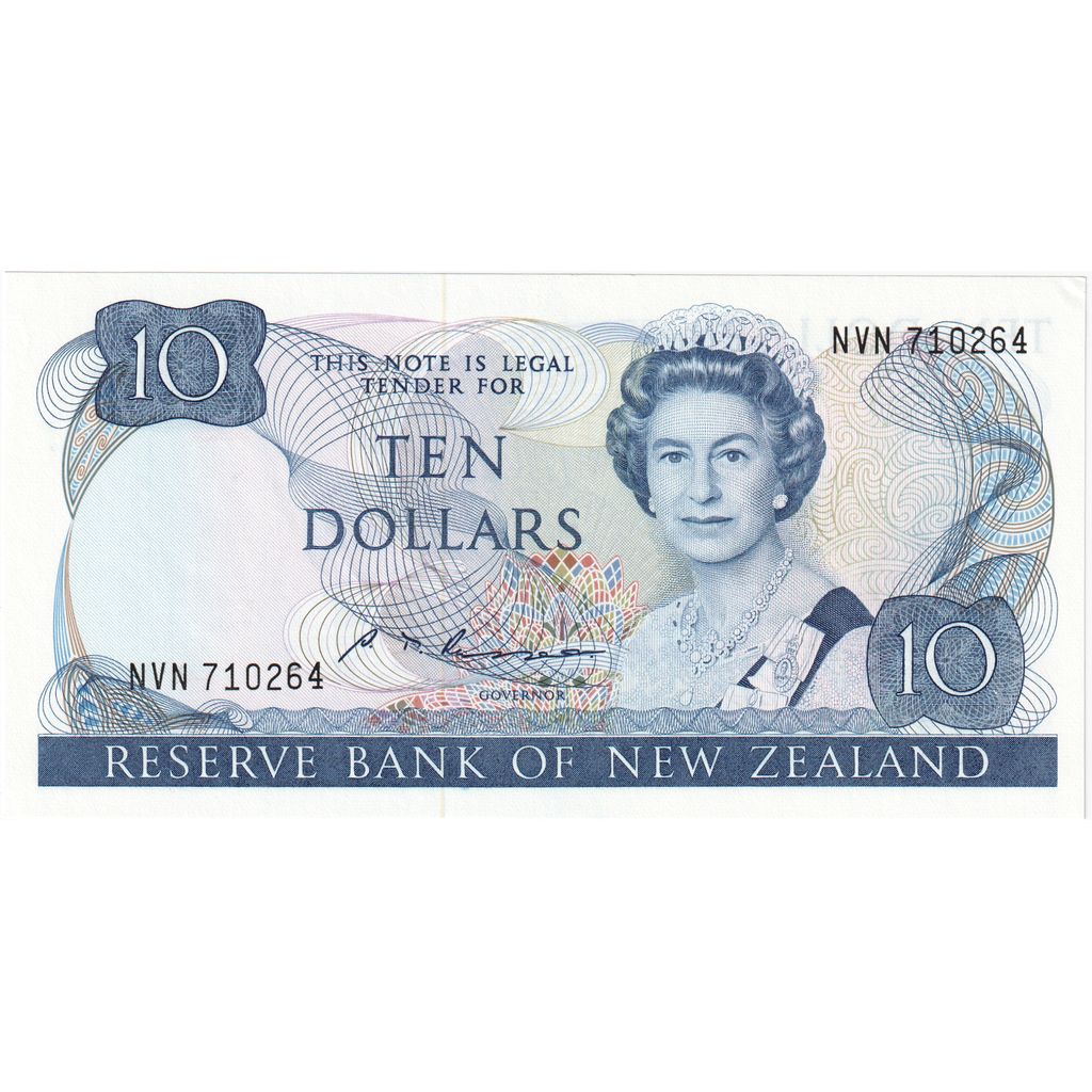 Nowa Zelandia, 10 Dollars, 1985-1989, UNC(65-70)