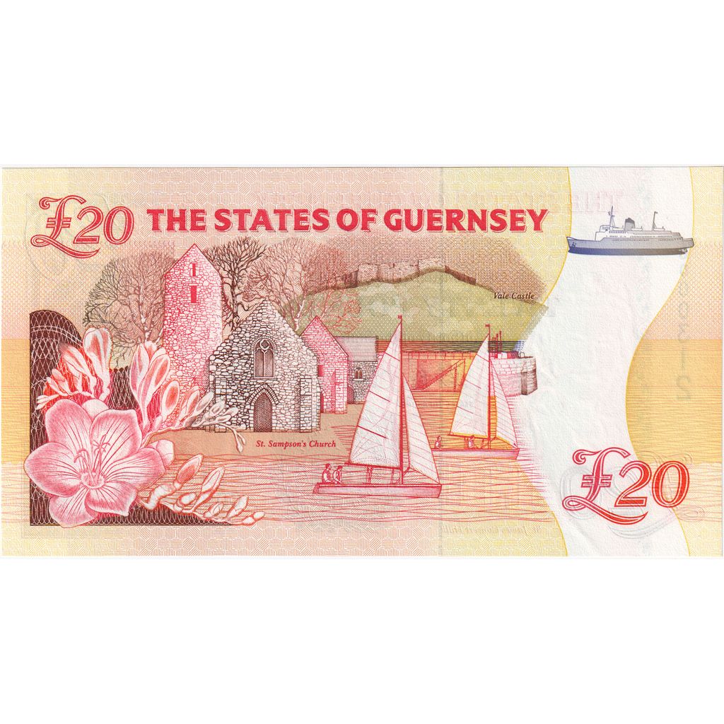 Guernsey, 20 Pounds, 1996, UNC(65-70)
