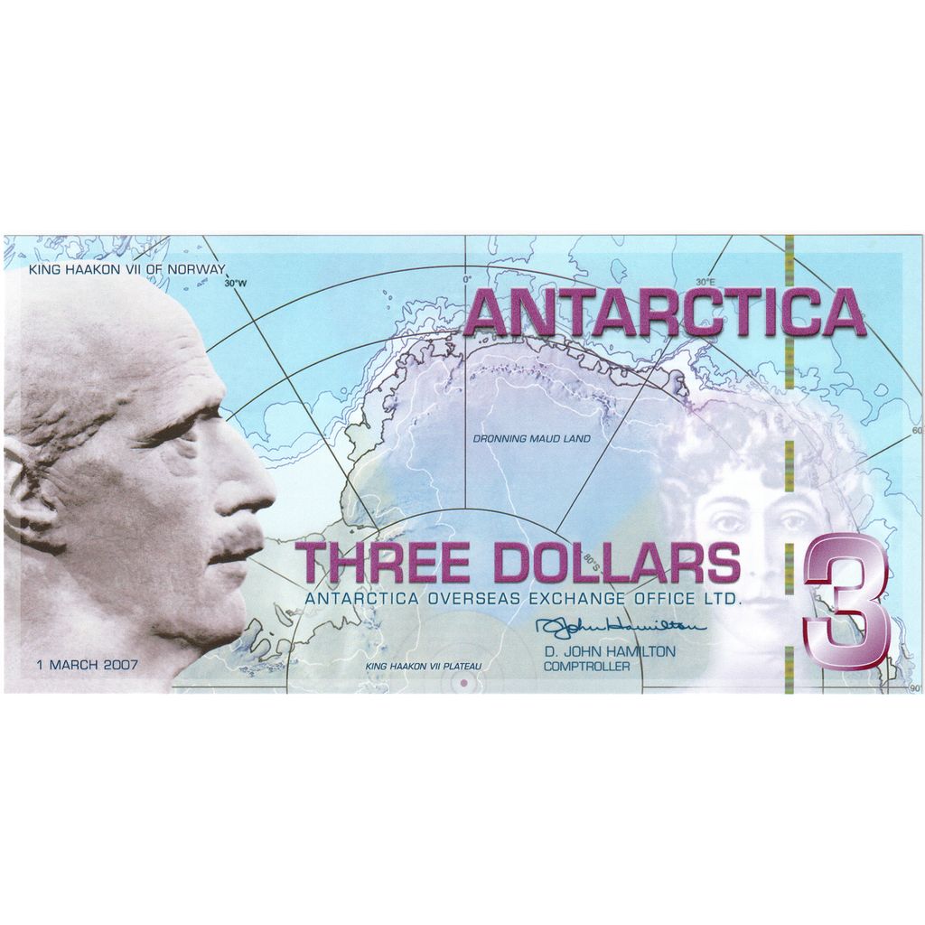 Antarctica, 3 Dollars, 2007, UNC(65-70)