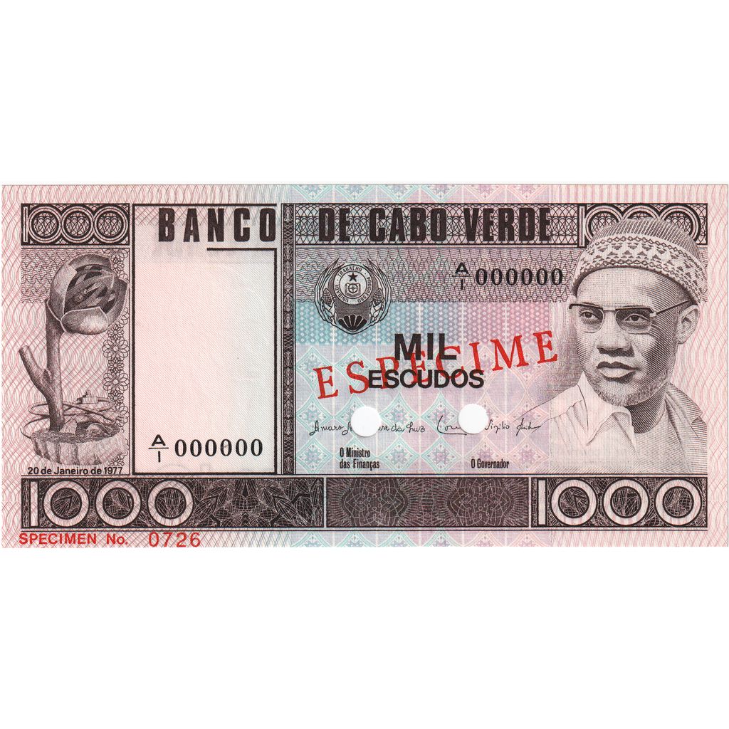 Cape Verde, 1000 Escudos, 1977-01-20, Specimen, UNC(65-70)