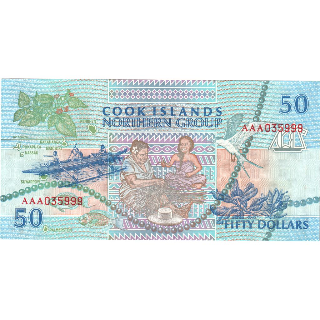 Cookeilanden, 50 Dollars, Undated (1992), NIEUW