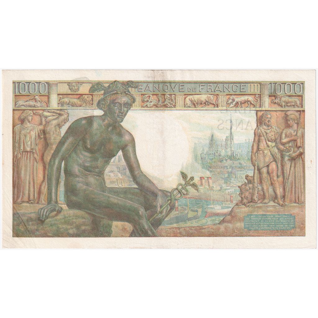 France, 1000 Francs, Déesse Déméter, 1943-04-08, V.4624, UNC(63)