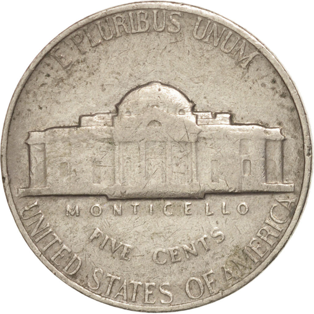 Coin, United States, Jefferson Nickel, 5 Cents, 1964, U.S. Mint, Philadelphia