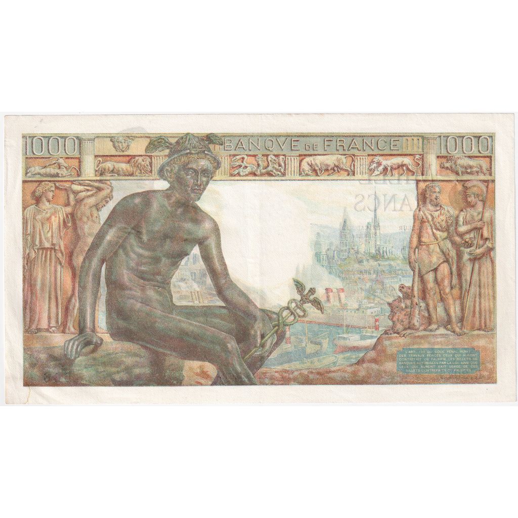 Francja, 1000 Francs, Déesse Déméter, 1942-12-03, R.2079, Consecutive