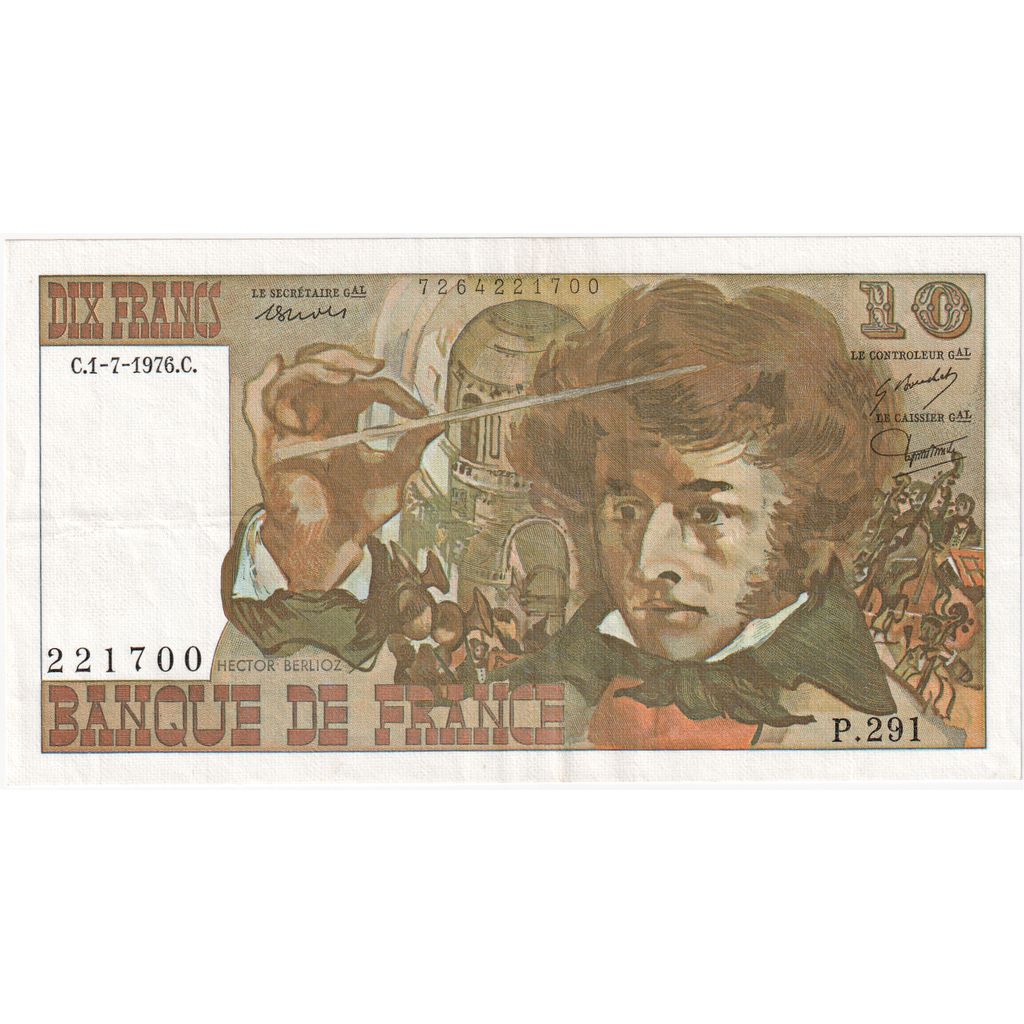 França, 10 Francs, Berlioz, 1975-07-03, Z.196, UNC(65-70)