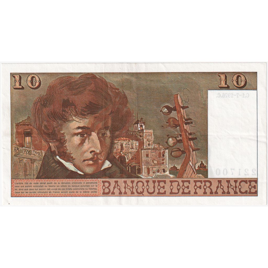 França, 10 Francs, Berlioz, 1975-07-03, Z.196, UNC(65-70)