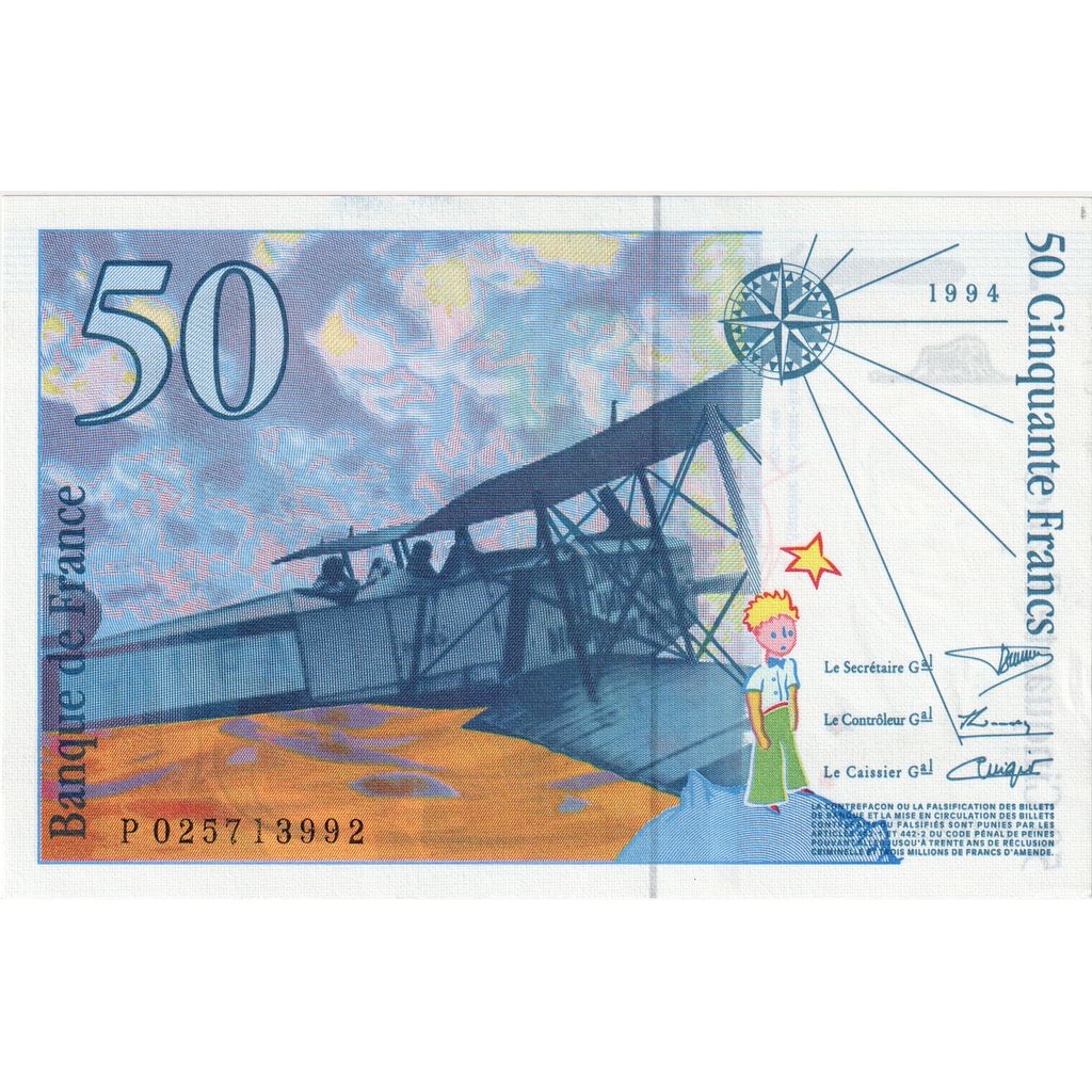 France, 50 Francs, St Exupéry, 1994, P, NEUF