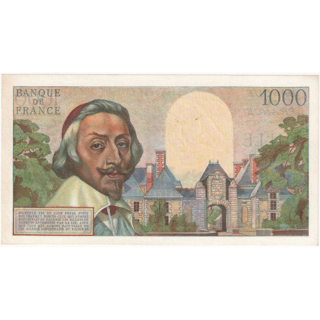 França, 1000 Francs, Richelieu, 1957-03-07, C.314, UNC(60-62)